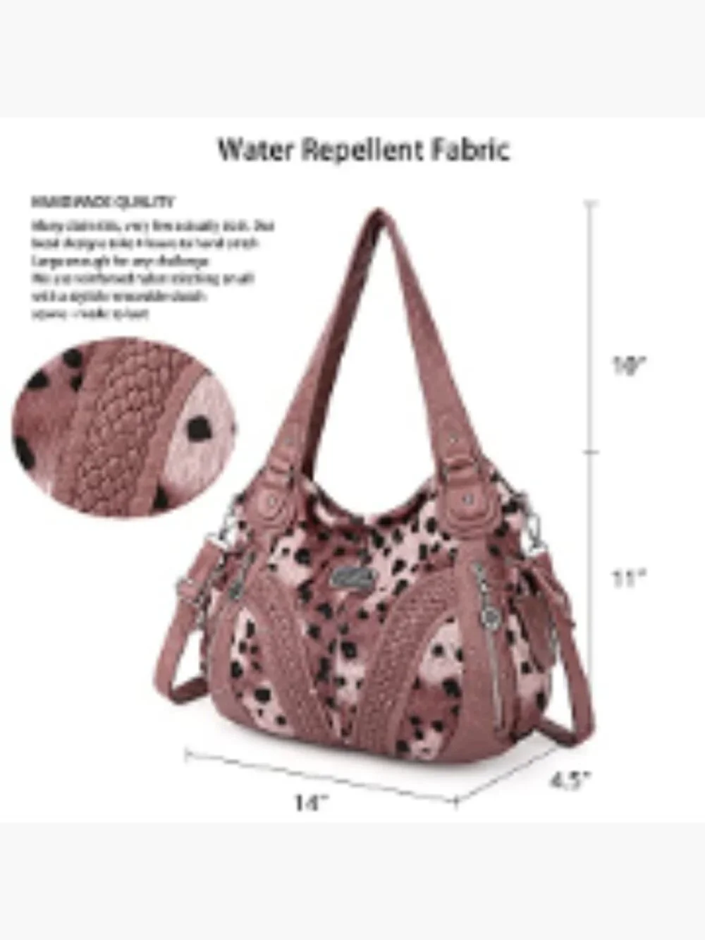 Washed Faux Leather Tote Hobo Bag Top Handle Shoulder Bag